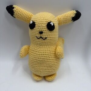 Handcrafted Cute Pikachu Pokemon Plush Crochet Amigurumi / Plushie 12" Handmade